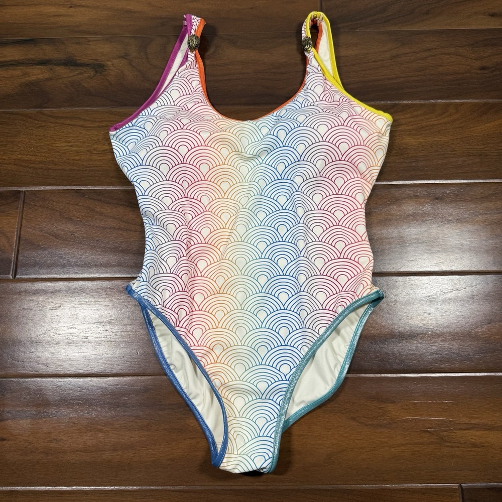 Kurt Geiger Women's Size Medium Rainbow Southbank One Piece Swimsuit